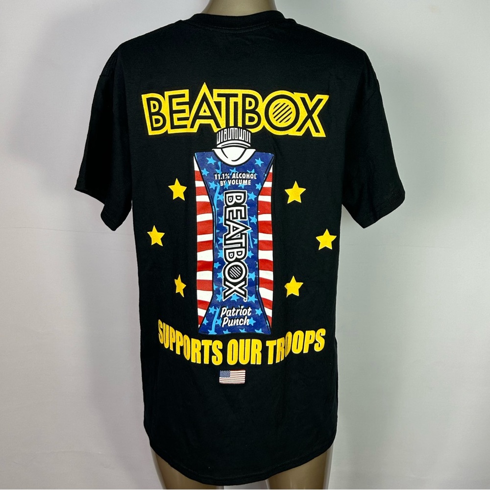 BEATBOX Patriot Punch Support Our Troops Black Men's T-Shirt NWOT